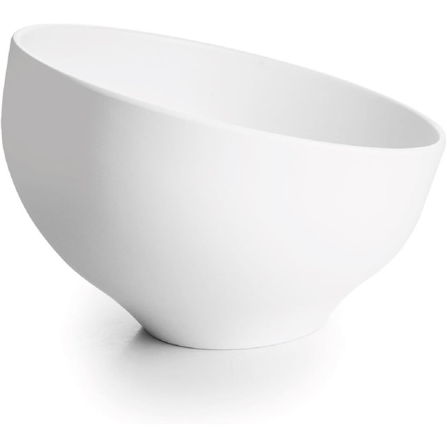 Меламинова купа, скосена, кръгла, ф19см, h11,5см, бяла, стакабъл, WHITE AND BLACK – Lacor