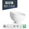 Меламинова купа, скосена, кръгла, ф19см, h11,5см, бяла, стакабъл, WHITE AND BLACK – Lacor