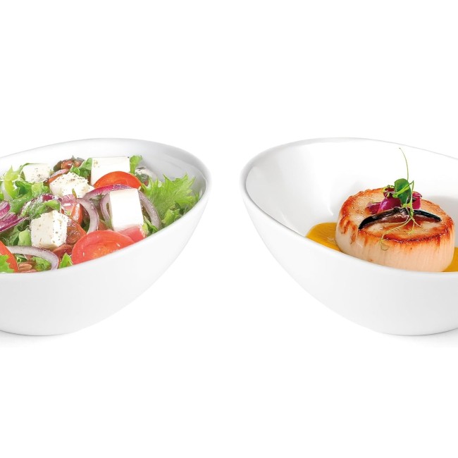 Меламинова скосена купа, кръгла, ф25см, h12,5см, бяла, стакабъл – Lacor