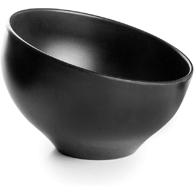 Меламинова купа, скосена, кръгла, ф16см, h9,5см, черна, стакабъл, WHITE AND BLACK – Lacor