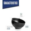 Меламинова купа, скосена, кръгла, ф16см, h9,5см, черна, стакабъл, WHITE AND BLACK – Lacor