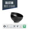 Меламинова купа, скосена, кръгла, ф16см, h9,5см, черна, стакабъл, WHITE AND BLACK – Lacor