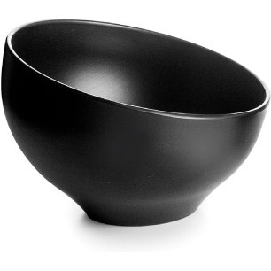 Меламинова купа, скосена, кръгла, ф19см, h11,5см, черна, стакабъл, WHITE AND BLACK – Lacor