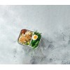Иноксова кутия за храна с две разделения,  пластмасов капак и силиконово уплътнение, правоъгълна, 450/280мл, 21,5x16,5см, h5,5см, стакабъл, ETERN - Lacor
