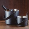 Иноксов съд за лед с кожена дръжка, ф14см, h12см, 1,5л, MOON BLACK - Lacor