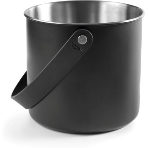 Иноксов съд за лед с кожена дръжка, ф20см, h19,5см, 5,6л, MOON BLACK - Lacor