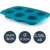 Силиконова форма за мъфини с 6 гнезда, ф6,5см, h3см, 0,08л, OCEAN, PLATINIUM – Lacor