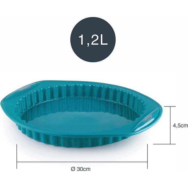 Силиконова форма за тарт, ф30см, h4,5см, 1,2л, кръгла, OCEAN, PLATINIUM – Lacor