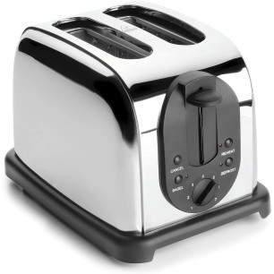 Електрически тостер с 2 слота, 220-240V, 50/60Hz, 1000W, 19x29x19см, 1,4кг, CURVE - Lacor