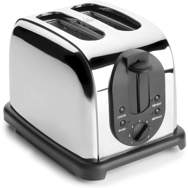 Електрически тостер с 2 слота, 220-240V, 50/60Hz, 1000W, 19x29x19см, 1,4кг, CURVE - Lacor