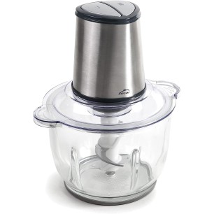 Електрически чопър с 4 остриета, инокс/стъкло, 2 скорости, 220-240V, 50/60Hz, 300W, 1,2л, 18,7x16x25см, 1,6кг, QUARTZ – Lacor