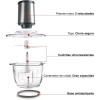 Електрически чопър с 4 остриета, инокс/стъкло, 2 скорости, 220-240V, 50/60Hz, 300W, 1,2л, 18,7x16x25см, 1,6кг, QUARTZ – Lacor
