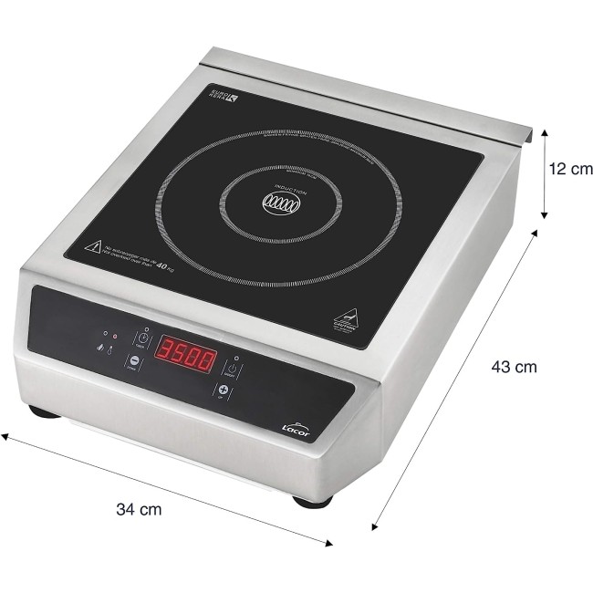 Професионален индукционен електрически плот / котлон, 220-240V, 50/60Hz, 3500W, 17 нива, 35°C - 240°C, 0 – 180мин, 34x43x12см, 7,35кг, CHEF – Lacor