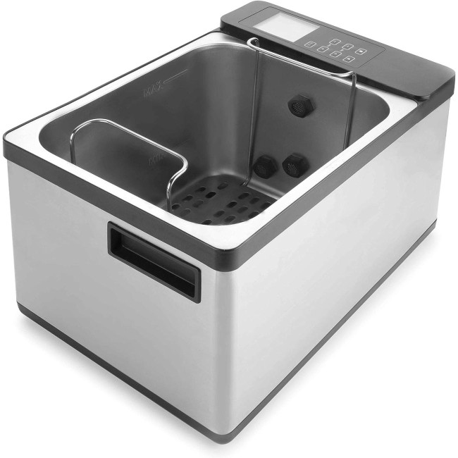 Електрически уред за нискотемпературно готвене / Sous Vide (су вид), 220-240V; 50/60Hz, 620W, 6л/мин, 5 - 99°C, 11 -12,5л, 27x29x42см, 6,3кг - Lacor