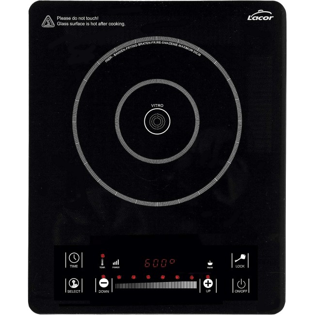 Електрически керамичен плот / котлон, 220-240V, 50/60Hz, 2000W, 60°C - 600°C (8 нива), 0 - 240мин, ф10/20см, 39x32x5,5см, 2,6кг, ENERGY – Lacor