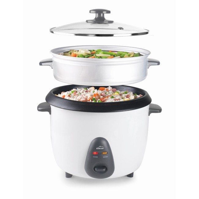 Уред за варене на ориз, 220-240V, 50/60Hz, 700W, 1,8л, 32x28,5x30,5см, 2,3кг, бял - Lacor