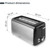 Електрически тостер с два слота и 7 нива на препичане, 220-240V, 50/60Hz, 1500W, 39x15,2x20,5см, 2,4кг, LONG - Lacor