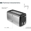 Електрически тостер с два слота и 7 нива на препичане, 220-240V, 50/60Hz, 1500W, 39x15,2x20,5см, 2,4кг, LONG - Lacor