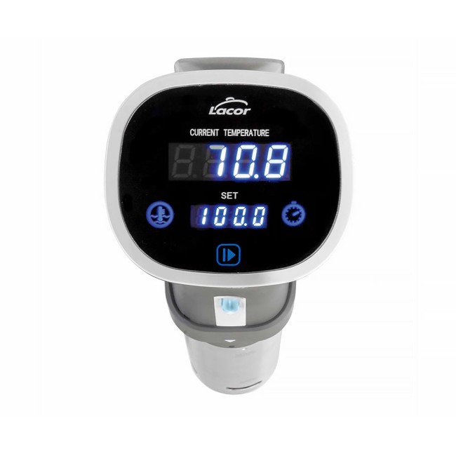 Електрически уред за нискотемпературно готвене / Sous Vide (су вид), 220-240V; 50/60Hz, 1200W, 20-90 °C (1 °C), 15л max, 10x37см, бял, GOURMET - Lacor