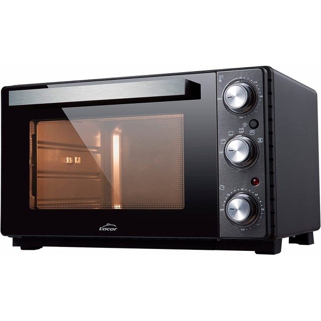Електрическа фурна, 220-240V, 50/60Hz, 1650W, 70°C - 230°C, таймер: от 0 до 120мин,  28л, 48x30x40см, черна – Lacor