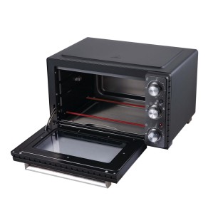 Електрическа фурна, 220-240V, 50/60Hz, 1650W, 70°C - 230°C, таймер: от 0 до 120мин,  28л, 48x30x40см, черна – Lacor