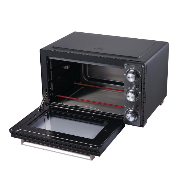Електрическа фурна, 220-240V, 50/60Hz, 1650W, 70°C - 230°C, таймер: от 0 до 120мин,  28л, 48x30x40см, черна – Lacor