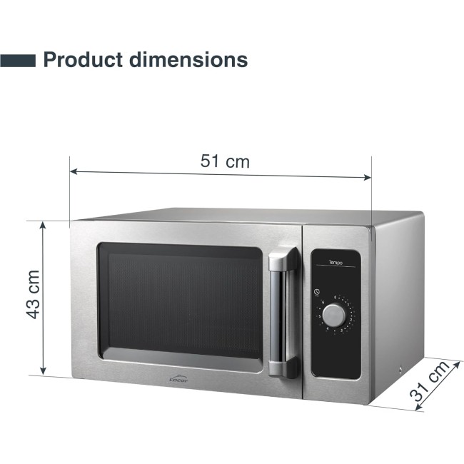 Микровълнова фурна, 220-240V, 50/60Hz, 1550W/1000W, 25л, 51x43x31см, 14,7кг, TEMPO – Lacor