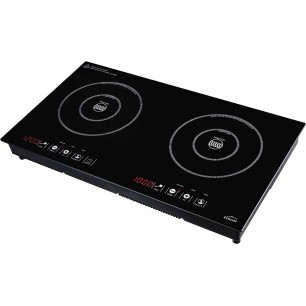 Индукционен електрически плот / котлон с 2 зони, хоризонтален, 220-240V, 50/60Hz, 2000 W + 1500 W, 7 нива, 0 – 180мин, 60x34x7,5см, 5,2кг, DUAL HORIZONTAL – Lacor