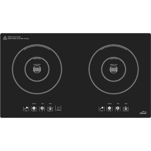 Индукционен електрически плот / котлон с 2 зони, хоризонтален, 220-240V, 50/60Hz, 2000 W + 1500 W, 7 нива, 0 – 180мин, 60x34x7,5см, 5,2кг, DUAL HORIZONTAL – Lacor