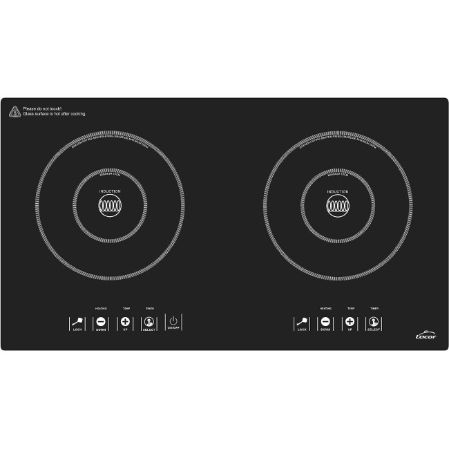 Индукционен електрически плот / котлон с 2 зони, хоризонтален, 220-240V, 50/60Hz, 2000 W + 1500 W, 7 нива, 0 – 180мин, 60x34x7,5см, 5,2кг, DUAL HORIZONTAL – Lacor