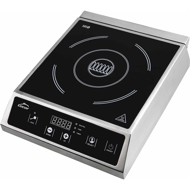 Професионален индукционен електрически плот / котлон, 220-240V, 50/60Hz, 2700W, 10 нива, 60°C - 240°C, 0 – 180мин, 30x39x10см, 5,4кг, ROCA – Lacor