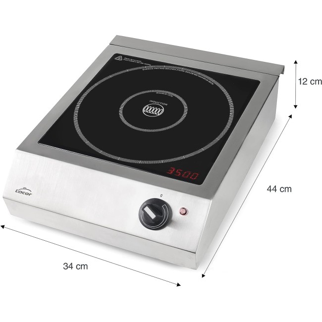 Професионален индукционен електрически плот / котлон, 220-240V, 50/60Hz, 3500W, 10 нива, 34x44,5x12,5см, 7кг, EASY - Lacor