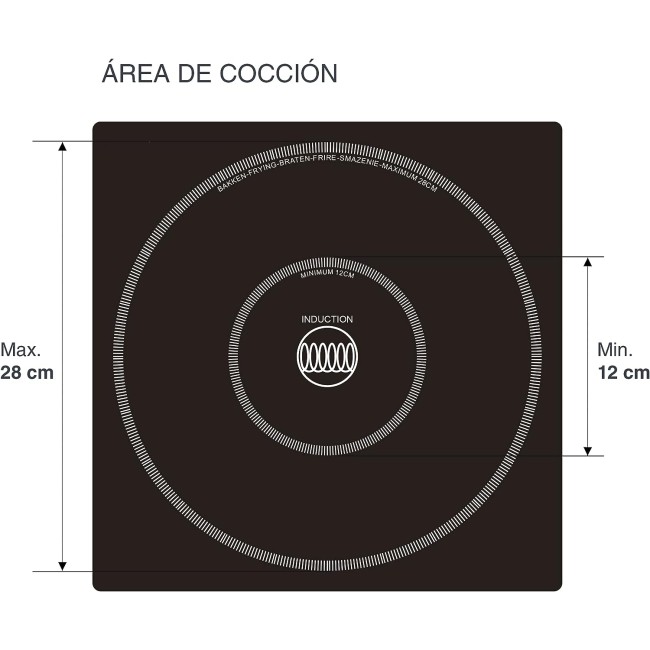 Индукционен електрически плот / котлон, 220-240V, 50/60Hz, 500-3500W, 10 нива, 36x38x12,5см, 6,8кг, PRO – Lacor