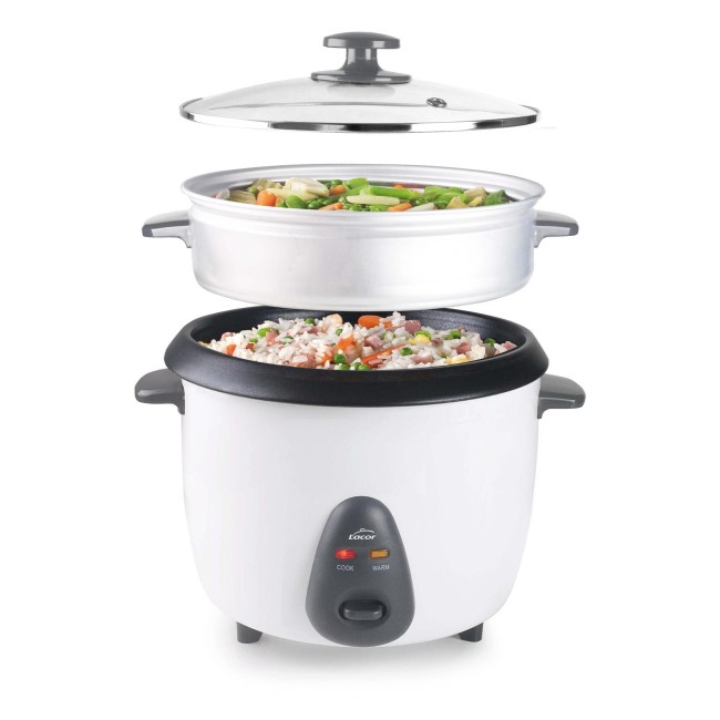 Уред за варене на ориз, 220-240V, 50/60Hz, 400W, 1л, 27,5x23,5x28,5см, 1,6кг, бял - Lacor