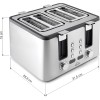 Електрически тостер с 4 слота, 220-240V, 50/60Hz, 1750W, 28,8x31,5x19см, 2,8кг, SMART - Lacor