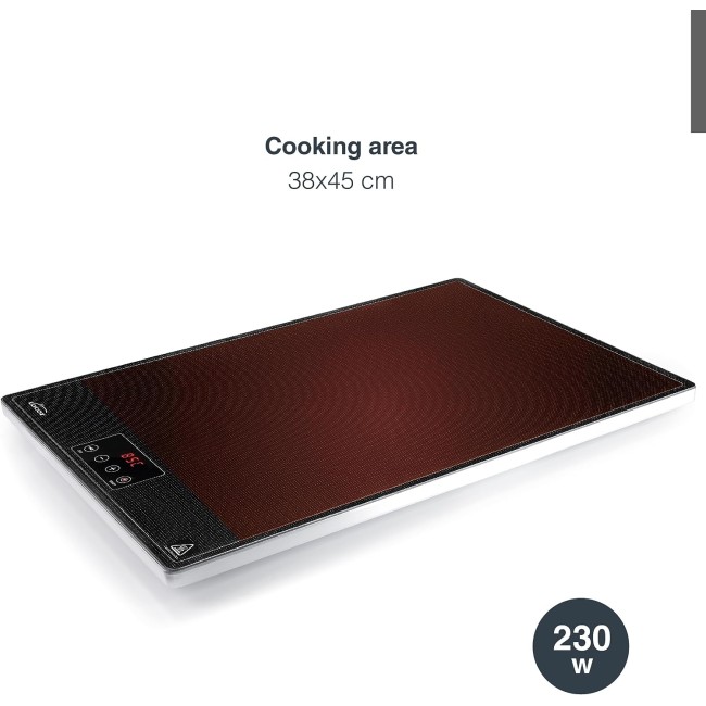 Електрически плот / котлон / котлон, 220-240V, 50/60Hz, 230W, 65°C - 105°C, 55x38xh2,5см, 3,54кг, VITRO – Lacor
