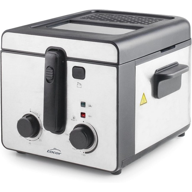 Електрически фритюрник, инокс, 1600W, 2,5л, 190°C max, Intact – Lacor