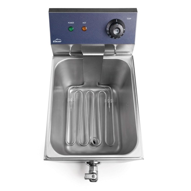 Електрически двоен фритюрник с кранчета за източване, 220-240V, 50/60Hz, 2 x 3500W, 50°C - 190°C, 2 x 8л, 55x41x42см, 14кг, PROFESIONAL - Lacor