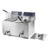 Електрически двоен фритюрник с кранчета за източване, 220-240V, 50/60Hz, 2 x 3500W, 50°C - 190°C, 2 x 8л, 55x41x42см, 14кг, PROFESIONAL - Lacor