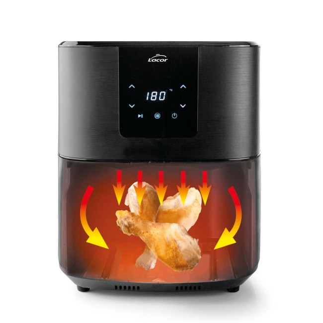 Уред за здравословно готвене / Air Fryer с 8 програми, 220-240V, 50/60Hz, 1700W, 40ºC - 200ºC, 1-60мин, 7л, 40,9x29,6x34,2см, 5,07кг, CrystalFry - Lacor