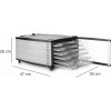 Електрически дехидрататор за храна, 220-240V, 50/60Hz, 800W, 29°C - 73°C (máx), 6 тави, 36x47x26см, 5,5кг, PRO – Lacor