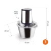 Електрически чопър с 4 остриета, инокс 18/10, 2 скорости, 300W, 2л, 22x18xh27см – Lacor