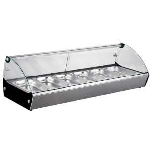Електрическа топла витрина, 220-240V, 50Hz, 800W, 6 x GN 1/3, 30°C - 90°C, IPX4, 112,7x42x33,6см, 22кг, TÉRMICA – Lacor