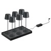 Станция за зареждане за 6 настолни лампи, 45W, 220-240V, 50Hz, 47x29x4см, 2кг, черна, Lune – Lacor
