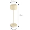 LED лампа за маса, алуминий, ф10,5/11см, h35см, бежова, Lune – Lacor