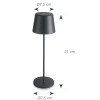 LED лампа за маса, алуминий, ф7,5/7,5см, h21см, черна, Lune – Lacor