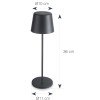 LED лампа за маса, алуминий, ф10/11см, h36см, черна, Lune – Lacor