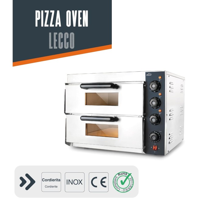 Професионална електрическа фурна за пица, двойна, 57x56xh44см, 3000W, 300°C, LECCO – Lacor