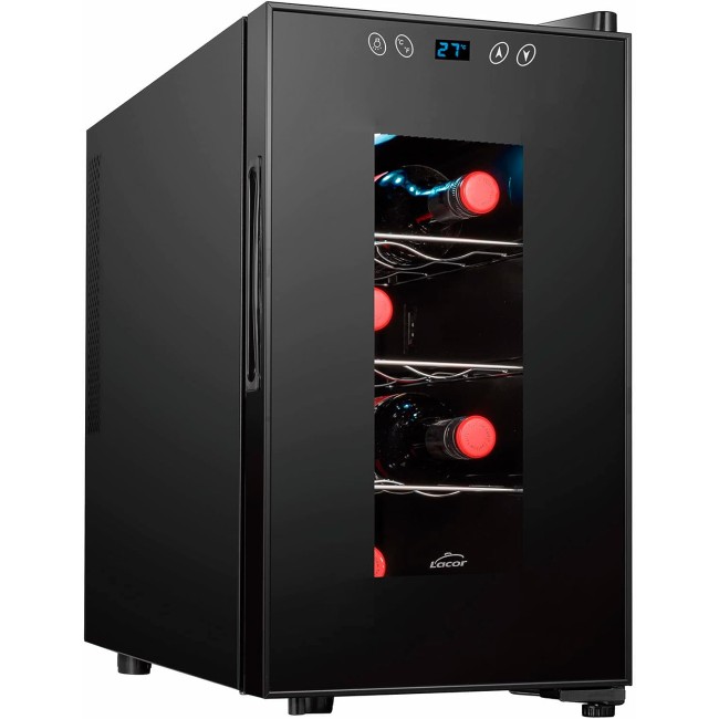 Хладилна витрина за 8 бутилки, 220-240V, 50Hz, 70W, 23л, 11 - 18°C, 190kWh, 26x49,5x48см, 10кг, BLACK – Lacor