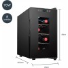 Хладилна витрина за 8 бутилки, 220-240V, 50Hz, 70W, 23л, 11 - 18°C, 190kWh, 26x49,5x48см, 10кг, BLACK – Lacor